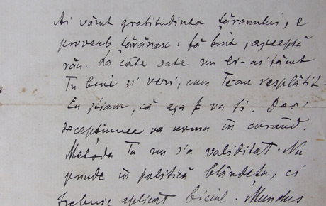 Scrisoarea lui Vasile Goldiș către Emil Monția, Arad, 21 decembrie 1928 . Document, Hârtie, 23 x 17 cm. Achiziție, Moștenitorii lui Emil Monția, PV 221/24.03.1966. 